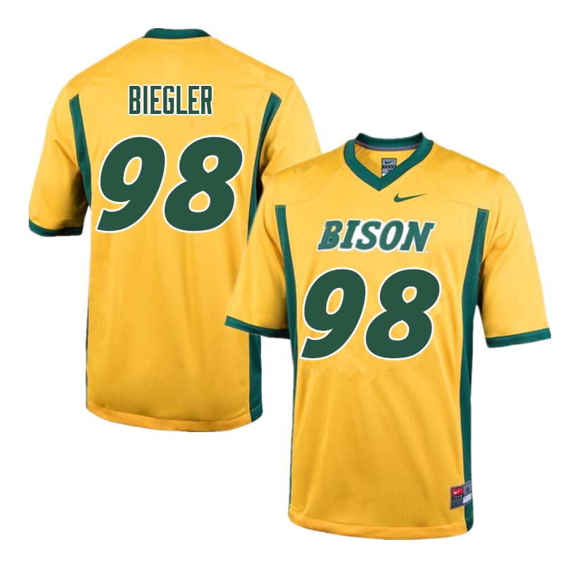 Men #98 Matt Biegler North Dakota State Bison College Football Jerseys Sale-Yellow - Click Image to Close